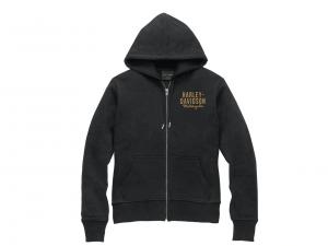 Pullover "Special Zip Front Hoodie - Black" 96185-23VW