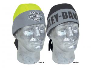 Headwrap, Cautious, Reversible & Reflective, Black & Yellow Polyester GPHW85217
