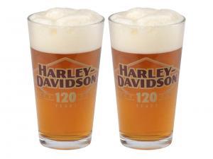 H-D 120TH ANNIVERSARY PINT GLASS SET TRADHDX-98733