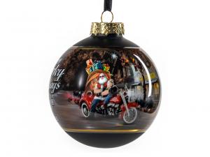2025 Biker Santa Ball Ornament TRADHDX-99355