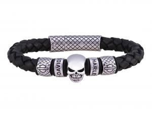 Armkette "Skull Black Braided" MODHSB0218