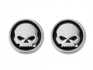 Ohrringe "Black Enamel Skull Circle Post" MODHDE0499