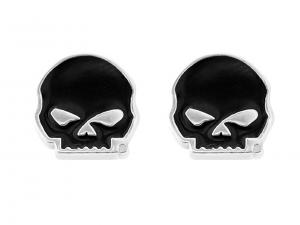 Black Enamel Skull Post Earrings MODHDE0488