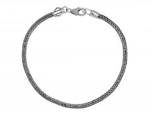 Woven Sterling silver ride bead bracelet MODHDD0060