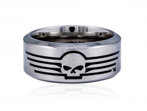 Ring "Steel Skull With Lines Band" MODHSR0027