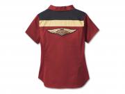 Bluse "120th Anniversary Elemental Zip Front Colorblocked Merlot"_1