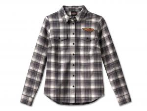 Bluse "120th Anniversary Retro Flannel Plaid Blackened" 96745-23VW