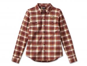 Women's 120th Anniversary Retro Flannel Shirt Plaid Red 96746-23VW