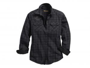 APPLIQUE PLAID FLANNEL RELAXED FIT SHIRT 99035-18VW