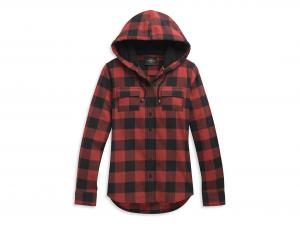 Bluse "H-D® ROSES HOODED PLAID" 96319-21VW