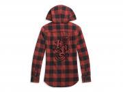 Bluse "H-D® ROSES HOODED PLAID"_1