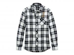 Bluse "METALLIC #1 SKULL BUFFALO PLAID" 99104-20VW