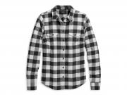 Women's Retro Buffalo Plaid Shirt - White 96277-23VW