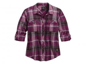 Women's Roll-Tab Sleeve Plaid Shirt 96191-17VW
