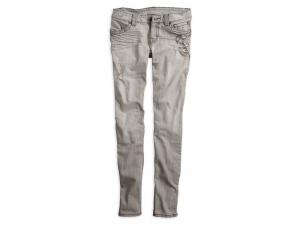 Unique Wash Skinny Jean with Chain Detail 96209-13VW