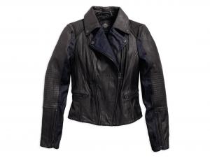 Lederjacke "LEATHER & DENIM FASHION BIKER" 97157-16VW