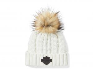 Leather Patch Pom Beanie 97781-25VW