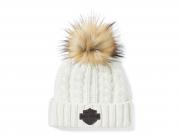 Leather Patch Pom Beanie 97781-25VW