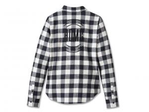 Bluse "Rustic Long Sleeve Flannel Shirt YD Plaid Black"_1