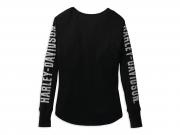 Longlseeve "Authentic Bar & Shield Rib-Knit Top Black"_1