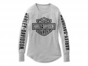 Longlseeve "Authentic Bar & Shield Rib-Knit Top Grey" 99113-22VW