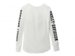 Longlseeve "Authentic Bar & Shield Rib-Knit Top White"_1