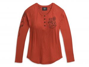 Longlseeve "HD® ROSES HENLEY KNIT" 96322-21VW