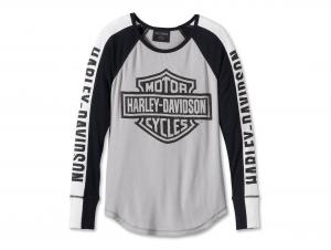 Longsleeve "Bar & Shield Raglan Colorblocked White" 96143-24VW