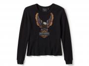Longsleeve "Neon Eagle Distressed Waffle Knit Black" 96531-25VW