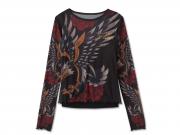 Women's Tattooed Mesh Knit Top 96598-24VW