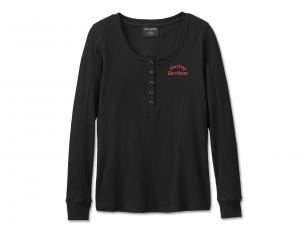Women's Timeless Long Sleeve Henley Black 96168-25VW
