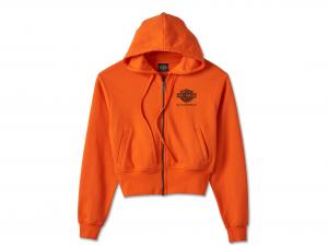 Women's 120th Anniversary Zip Front Hoodie Orange 96894-23VW