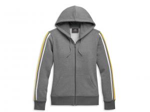 Pullover "Bar & Shield Sleeve Stripe Zip Front Hoodie" 96387-21VW