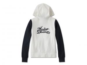 Pullover "Bar & Shield Zip Front Hoodie Colorblocked Cloud Dancer"_1