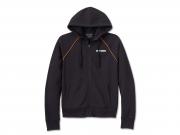 Women's Classic Bar & Shield Zip Front Hoodie Black 96063-25VW