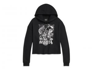 Women's H-D x Rusty Butcher Snake Cropped Hoodie 96531-20VW
