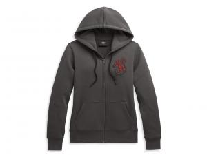 Pullover "HD® ROSES ZIP FRONT HOODIE" 96323-21VW
