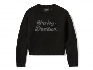 Women's Metallic Script Intarsia Sweater 96829-25VW