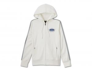 Racing Scuba Zip Front Hoodie Bright White 96481-24VW