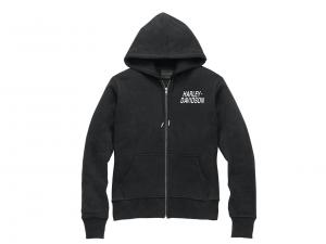 Pullover "Special Bar & Shield Zip Front Hoodie Black" 99098-22VW