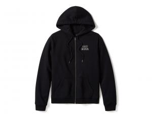Women's Willie G Skull Full Zip Fleece Hoodie Black 96595-25VW