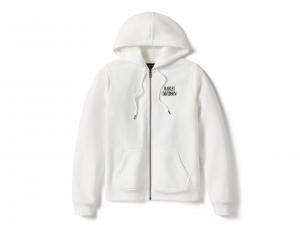 Pullover "Willie G Skull Full Zip Fleece Hoodie White" 96594-25VW