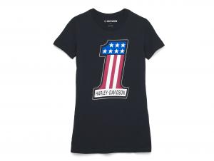 Women's #1 Race Graphic Tee Black 99148-22VW