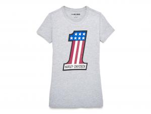 Women's #1 Race Graphic Tee Grey 99150-22VW