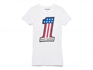 Women´s #1 Race Graphic Tee White 99149-22VW