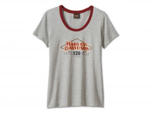 Women's 120th Anniversary Speedbird Diamond Scoopneck Tee Light Grey Heather 96696-23VW