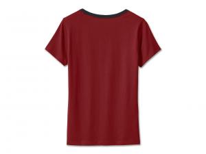 T-Shirt "120th Anniversary Speedbird Diamond Scoopneck Red"_1