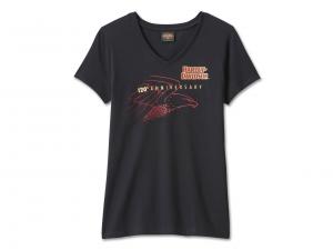 Women's 120th Anniversary United V-Neck Tee Black 96697-23VW