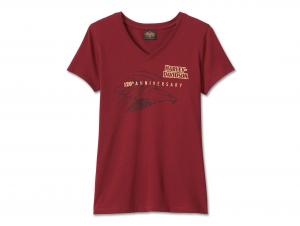 Women's 120th Anniversary United V-Neck Tee Red 96699-23VW