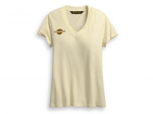 T-Shirt "DISTRESSED VINTAGE SCRIPT V-NECK" 96436-20VW